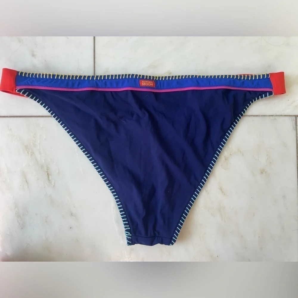 Banana Moon navy blue bikini bottom with multicolor accents size euro 44, US XL - Picture 2 of 4